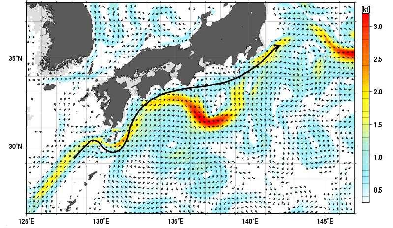 II Appearance of the first Kuroshio large meander for 12 years A large meander in the Kuroshio current has been observed since late August 2017. II.