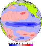 Southern Oscillation: El Niño and La Niña events are closely related to trade winds (easterlies blowing around the tropical Pacific), which tend to be weak during the former and strong during the