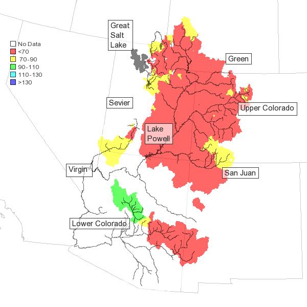 All of the above 45 46 Recent Water Supply Forecast Map Feb.
