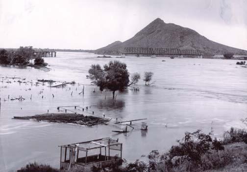 Phoenix/Salt Historic Floods 1891 (feb) 300,000 cfs 1905 (nov) photo => 1916 (jan) 100,000 cfs 1937 (feb) 88,000 cfs 1941 (mar) 117,000 cfs 1952 (jan) 111,000 cfs 1965 (dec) 69,000 cfs; all bridges