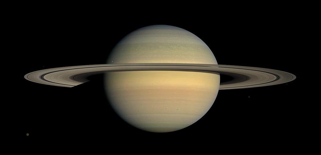Saturn 1. Saturn can be seen with the naked eye.( It is bright.) 2.