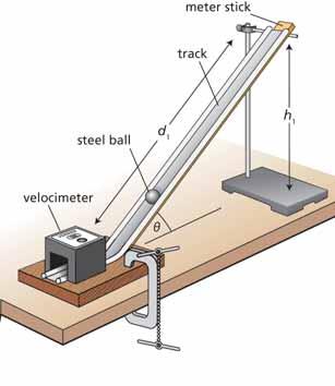 Chapter 4 Thrills and Chills Since the direction of the steel ball down the track can be considered to be along a straight path, your measurement is also a velocity. The direction does not change.