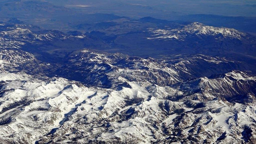 April 11: Snow partially covered the Sierra Nevada in central