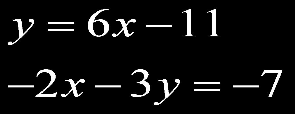 I can solve Systems Review by Substitution Solve the following system of equations ALGEBRAICALLY: 1. Get both equations in y=mx + b form 2. Set equations equal to each other 3.