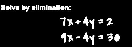 I can solve systems of equations by elimination.