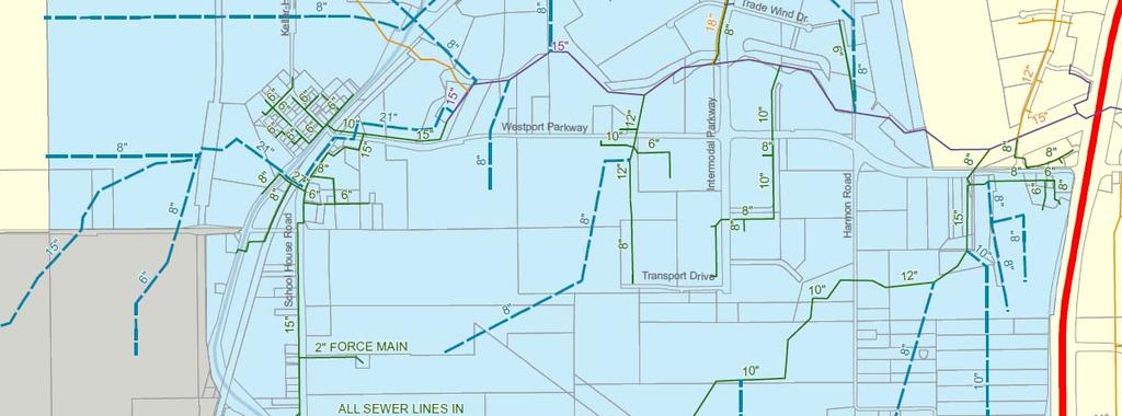 SEWER Sanitary Sewer Master Plan Currently, a 10 City of Haslet sewer line runs through the northern portion of the property.