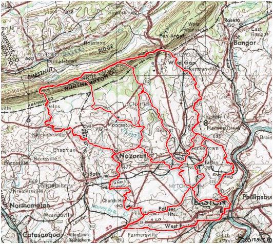 FIGURE 1 BUSHKILL CREEK WATERSHED (DIGITAL TOPO MAPS) The 3 rd Street Dam, owned by Lafayette College, is