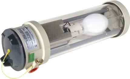 Lamp, ballast and ignitor are incorporated on a compact module, which allows easy re-lamping and