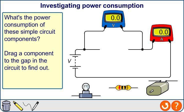 Power, current and voltage