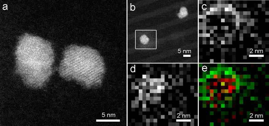 Figure S9. (a) HR-STEM images of (Cd,Zn)Se NCs obtained from 5.6 nm diameter ZnSe NCs by Zn 2+ for Cd 2+ cation exchange at 220 C (80 min). 0.5 ml Cd-oleate solution (0.