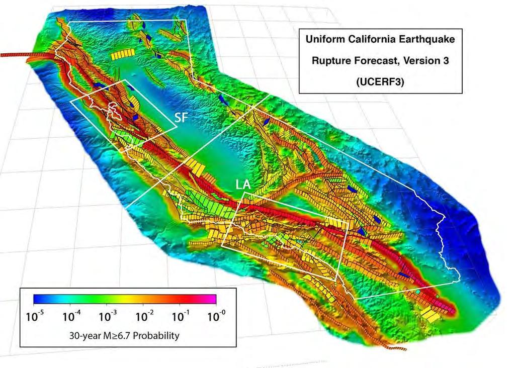 Earthquake Rupture Forecasts Lists of future potential earthquakes come from earthquake rupture forecasts (ERFs) How big are potential earthquakes? What faults do they occur on?