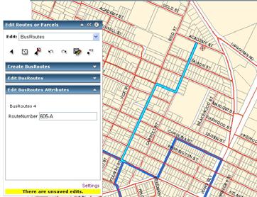 Editing in a Web mapping application Select the Editing