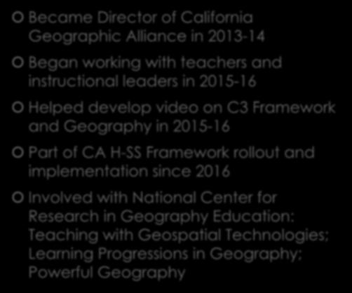 Framework and Geography in 2015-16 Part of CA H-SS Framework