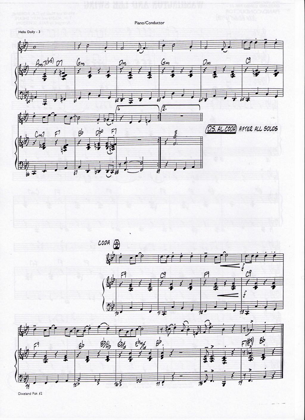 Piano/Conductor Helio Dolly - 3 3J52 f en U tí y d im QS.ALÓMfl Afftl (O, SOLOS W W r cj r [f 00A T - j -jr -(- _?