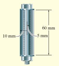 Example 4.8 The bolt is made of 014-T6 aluminum alloy and is tightened so it compresses a cylindrical tube made of Am 1004-T61 magnesium alloy.