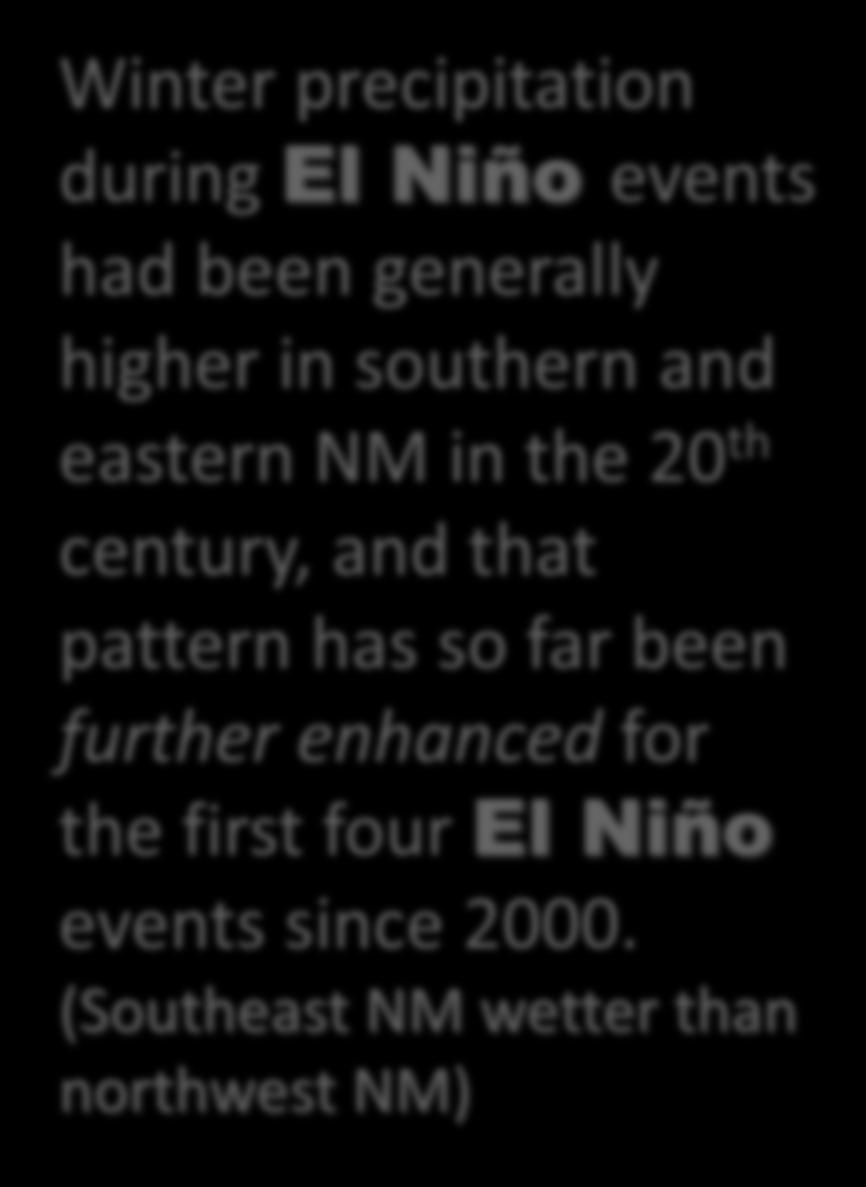 Winter precipitation during El Niño events
