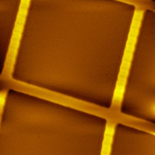500 nm Figure S2. AFM image of an unmodified replica formed using SFIL with triazinetetrathiol mixture (thiol:ene = 1.1:1) and 0.1% DMPA.