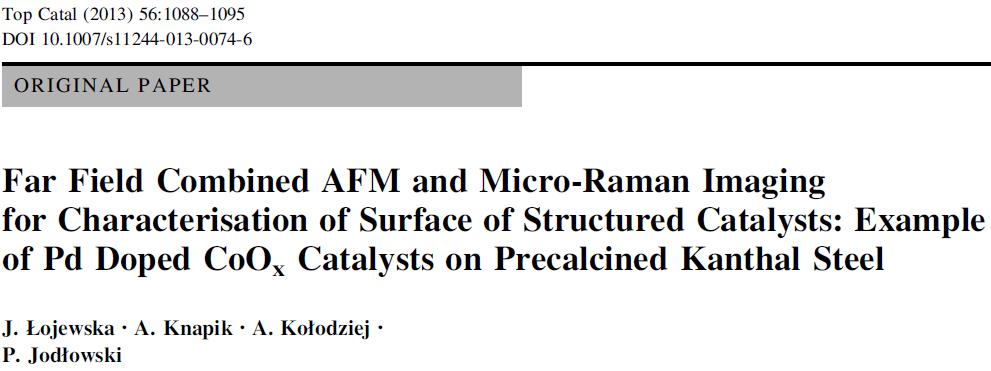Applications: catalysis AFM Raman system was used to study the surface