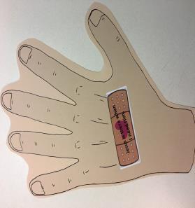 CRAFT WEEK 2 Healing Hands What You Need: Hands Cut Out, Red Dot Markers (or regular markers, crayons, stamp pad), Bottom Line Sticker, Craft Stick & Packing Tape (optional) Tell the children we are
