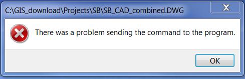 Note, upon opening the exported DWG file, AutoCAD may show an Error: