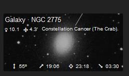 Near the head of the snake is the large spiral galaxy NGC 2775