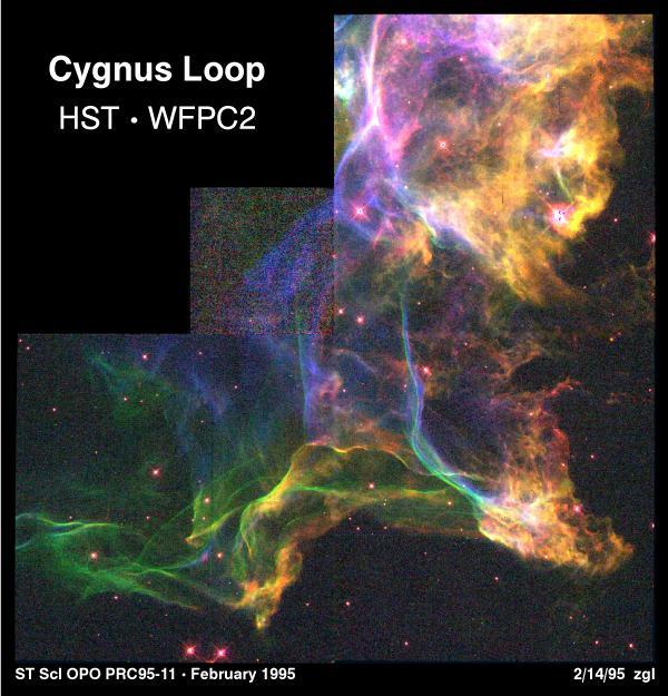 Cygnus Loop Red = Sulfur: S + Green = Hydrogen: H +