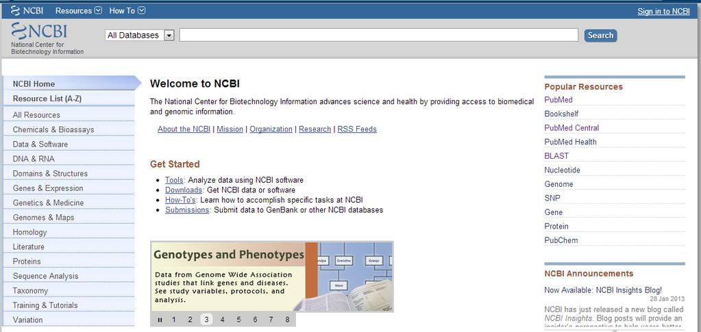 NCBI- National Centre for Biotechnology