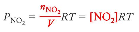2 NO 2 (g) N 2 O 4 (g) = K c (RT) -1 In general All in the gas phase n = moles products - moles reactants n = [c + d] [a + b] = C RT c D RT d A RT a B RT b = [C]c (RT) c [D] d (RT)