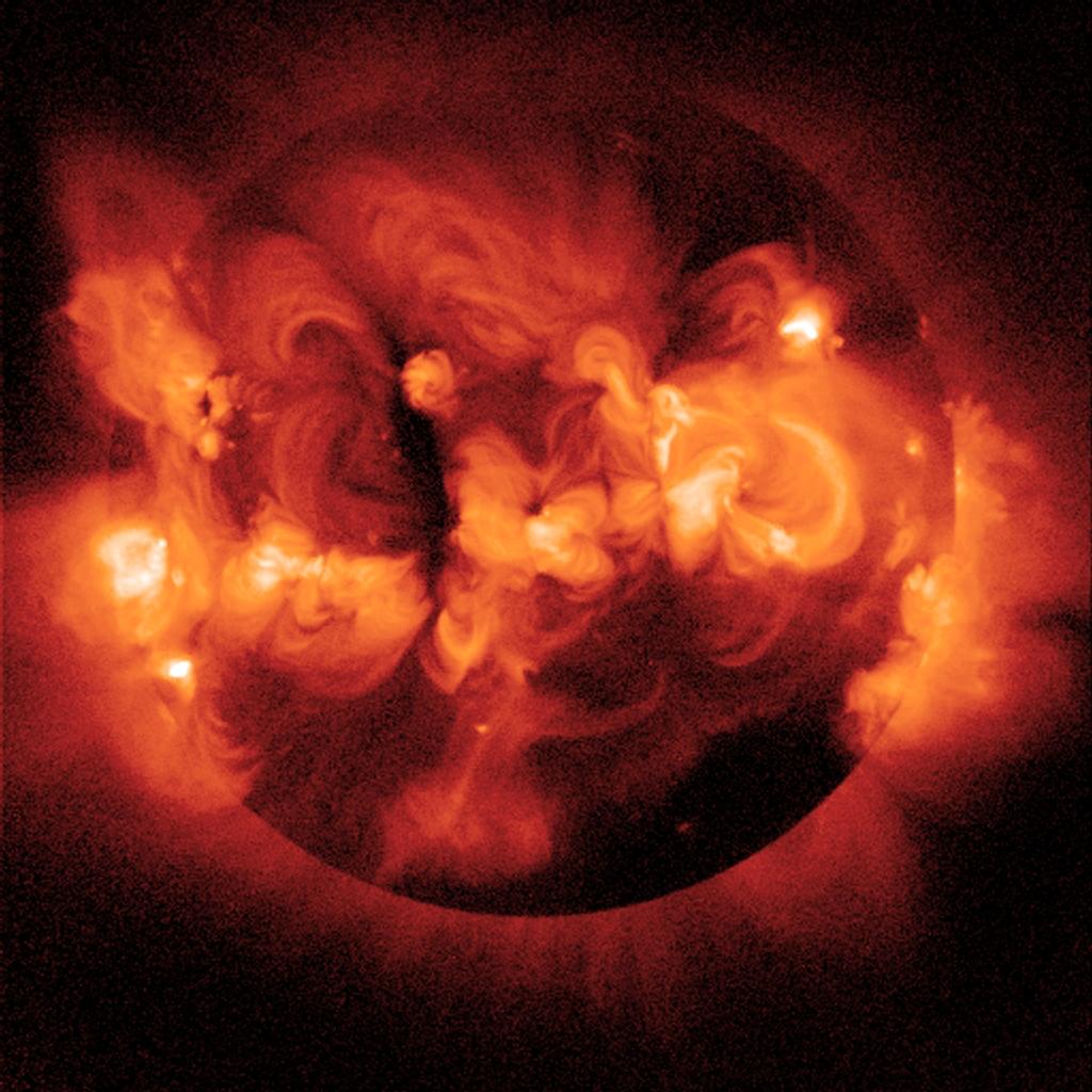 The Corona! Temperatures of about 2 million Kelvin, which is hot enough to produce X-rays!