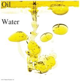 Oils are nonpolar and attracted to neighboring molecules through London forces. Since water is polar, oil and water do not interact with each other, and therefore, they do not dissolve in each other.