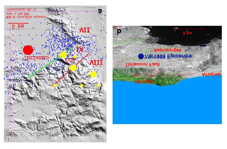 The views provided by shaded relief images choosing various illumination conditions (Figure 3a; also Ganas et al., 2001a) depend on the DEM resolution and on the tectonic setting.