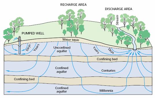 Groundwater Flow Paths Groundwater flow paths vary greatly in length, depth and travel