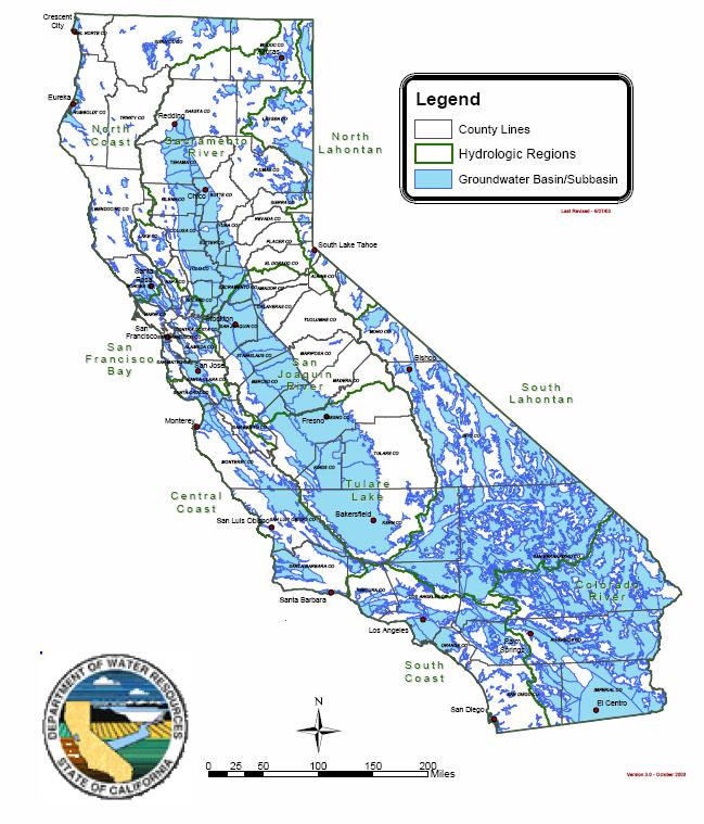 California s Groundwater Basins 431 Groundwater Basins 108 Sub basins Underlies 40% of the