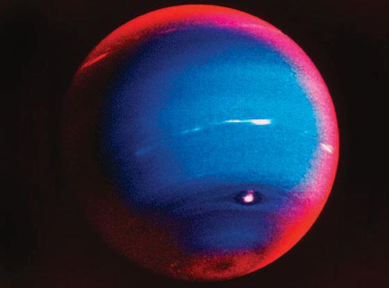 The last two planets are Uranus and Neptune. Both are made from frozen gases. Neptune is the farthest from the sun.