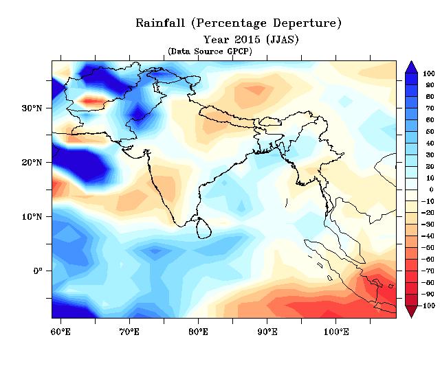 SASCOF: Below normal Rainfall Consensus Forecast for South Asia-JJAS 2015 a) JJAS 2015 The observed rainfall for the 2015 southwest monsoon season was below normal over most parts of the south Asia
