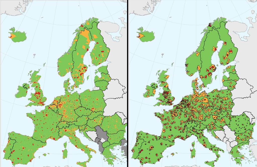Metropolitan Europe: 75% urban population Local administrative units Functional urban