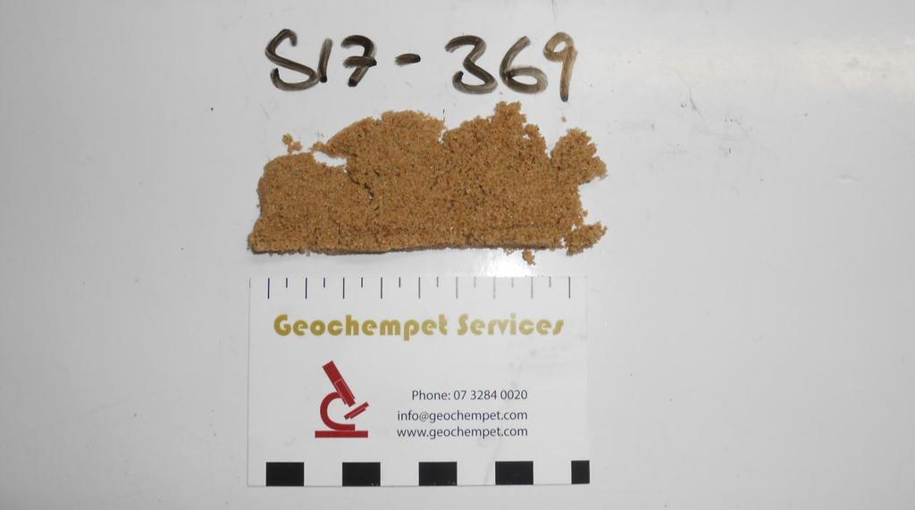 GEOCHEMPET SERVICES, BRISBANE Plate 1 A sub sample of supplied screened fine dune sand.