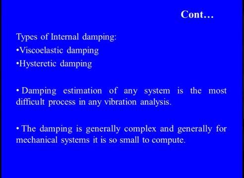 (Refer Slide Time: 18:05) So, when we are talking about this, in that there are two types of this internal dampings are.