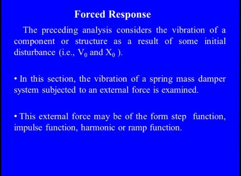 (Refer Slide Time: 34:14) So now, we just discussed about the real damping part on the free vibration concept, now if you are going towards the forced vibration that means, there is a external force,