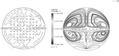 CFD and Expt Studies of Fluid Flow and Heat Transfer in Calandria 5 Fig. 2. Streamline plot comparision. Fig. 3.