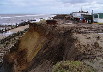 Use the information to explain how cliff erosion can affect