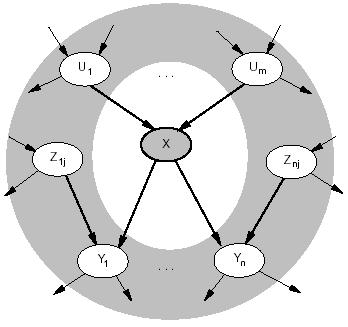 Markov blanket Each node is conditionally independent of all others given its Markov blanket: