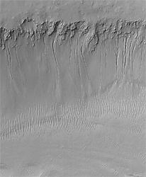 Search for water in Mars! Evidence of water in present-day Mars! Traces of recent erosion at the border of craters!