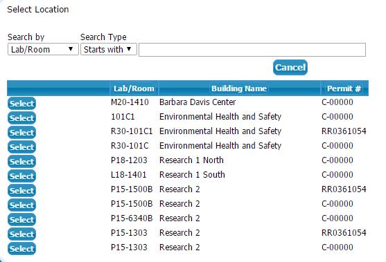 Chemical Name Field displays the name of the chemical that is being entered into the inventory and will be populated based on the information select from the Search by fields above.