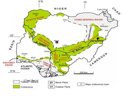 1.2 Location and geological setting The Nigerian sector of the Chad Basin, known locally as the Bornu Basin, is one of Nigeria s inland basins occupying the northeastern part of the country.