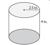 14. What is the lateral surface area of the can shown below? a. 62.8 in 2 b. 94.3 in 2 c. 102.1 in 2 d. 51.1 in 2 15. A triangular prism and its dimensions are shown in the diagram.