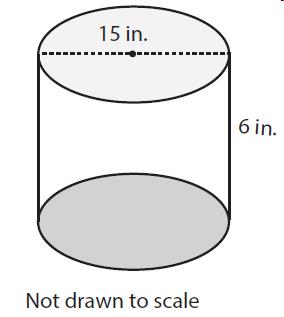 18. What is the lateral surface area of the cylinder shown below? a. b. c. 19. A cylinder has a radius of 7 inches and is 11 inches tall.
