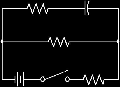 Let 1,, and 3 e the currents through S resistors 1,, and 3 flowing as shown in the diagram. 1 will flow through the attery and 3 will flow through the capacitor C.