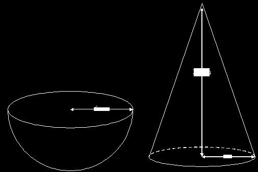 Q31. A hemispherical bowl of radius 6 cm has the same volume as a cone of perpendicular height 27 cm.