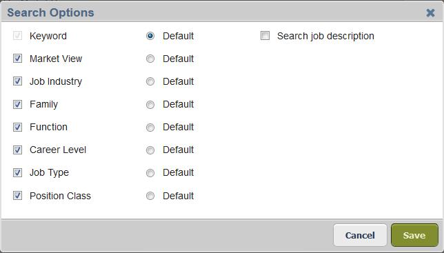 S E L E C T R E S U L T S C R I T E R I A 20 You can adjust the search options according to your
